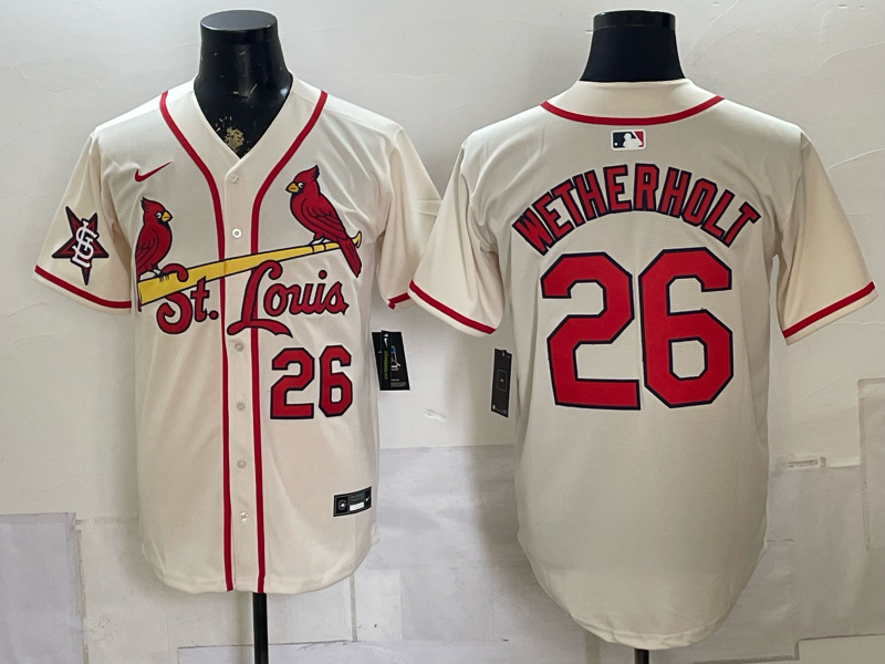 Men 2026 St.Louis Cardinals #26 Wetherholt cream Nike MLB Jersey 0723001